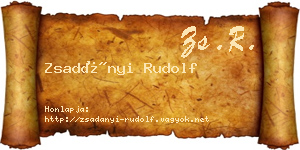 Zsadányi Rudolf névjegykártya
