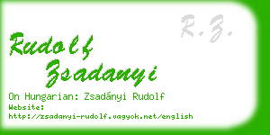 rudolf zsadanyi business card