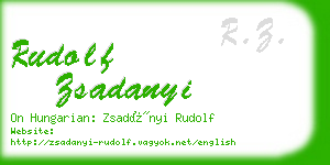 rudolf zsadanyi business card